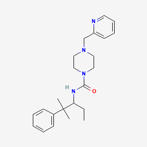 molecular formula C23H32N4O B6937955 N-(2-methyl-2-phenylpentan-3-yl)-4-(pyridin-2-ylmethyl)piperazine-1-carboxamide 