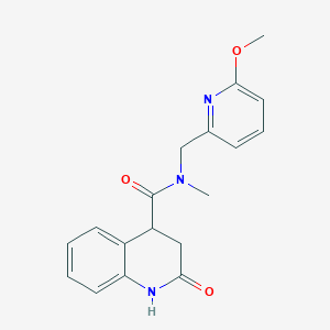 molecular formula C18H19N3O3 B6938059 N-[(6-methoxypyridin-2-yl)methyl]-N-methyl-2-oxo-3,4-dihydro-1H-quinoline-4-carboxamide 