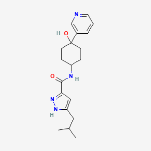molecular formula C19H26N4O2 B6938067 N-(4-hydroxy-4-pyridin-3-ylcyclohexyl)-5-(2-methylpropyl)-1H-pyrazole-3-carboxamide 