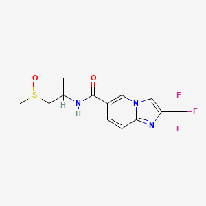 molecular formula C13H14F3N3O2S B6938111 N-(1-methylsulfinylpropan-2-yl)-2-(trifluoromethyl)imidazo[1,2-a]pyridine-6-carboxamide 