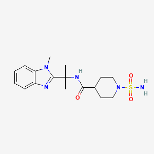 molecular formula C17H25N5O3S B6938164 N-[2-(1-methylbenzimidazol-2-yl)propan-2-yl]-1-sulfamoylpiperidine-4-carboxamide 