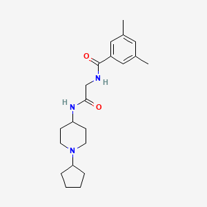molecular formula C21H31N3O2 B6938224 N-[2-[(1-cyclopentylpiperidin-4-yl)amino]-2-oxoethyl]-3,5-dimethylbenzamide 