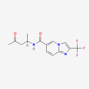 molecular formula C14H14F3N3O2 B6938235 N-(4-oxopentan-2-yl)-2-(trifluoromethyl)imidazo[1,2-a]pyridine-6-carboxamide 