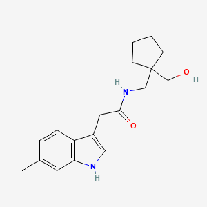 molecular formula C18H24N2O2 B6938270 N-[[1-(hydroxymethyl)cyclopentyl]methyl]-2-(6-methyl-1H-indol-3-yl)acetamide 