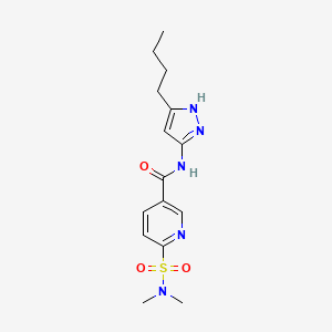 molecular formula C15H21N5O3S B6938315 N-(5-butyl-1H-pyrazol-3-yl)-6-(dimethylsulfamoyl)pyridine-3-carboxamide 