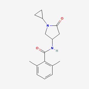 molecular formula C16H20N2O2 B6938390 N-(1-cyclopropyl-5-oxopyrrolidin-3-yl)-2,6-dimethylbenzamide 