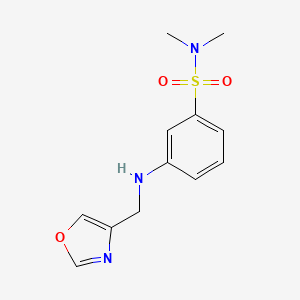 molecular formula C12H15N3O3S B6938406 N,N-dimethyl-3-(1,3-oxazol-4-ylmethylamino)benzenesulfonamide 