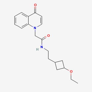molecular formula C19H24N2O3 B6938413 N-[2-(3-ethoxycyclobutyl)ethyl]-2-(4-oxoquinolin-1-yl)acetamide 