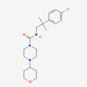 molecular formula C20H30ClN3O2 B6938497 N-[2-(4-chlorophenyl)-2-methylpropyl]-4-(oxan-4-yl)piperazine-1-carboxamide 