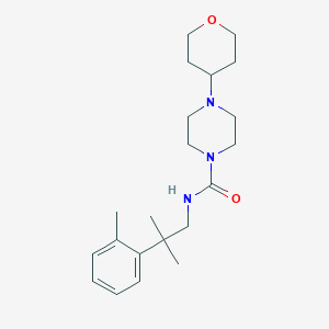 molecular formula C21H33N3O2 B6938538 N-[2-methyl-2-(2-methylphenyl)propyl]-4-(oxan-4-yl)piperazine-1-carboxamide 