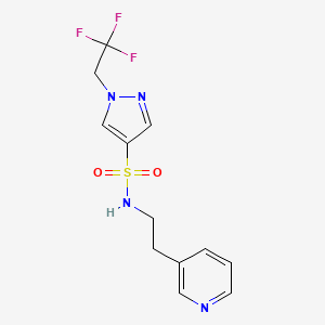 molecular formula C12H13F3N4O2S B6938666 N-(2-pyridin-3-ylethyl)-1-(2,2,2-trifluoroethyl)pyrazole-4-sulfonamide 