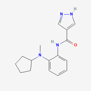 molecular formula C16H20N4O B6938815 N-[2-[cyclopentyl(methyl)amino]phenyl]-1H-pyrazole-4-carboxamide 