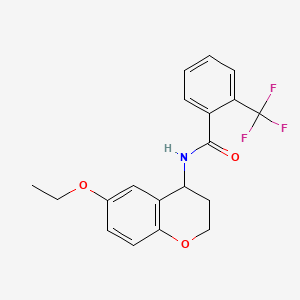molecular formula C19H18F3NO3 B6938891 N-(6-ethoxy-3,4-dihydro-2H-chromen-4-yl)-2-(trifluoromethyl)benzamide 