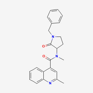 molecular formula C23H23N3O2 B6938951 N-(1-benzyl-2-oxopyrrolidin-3-yl)-N,2-dimethylquinoline-4-carboxamide 