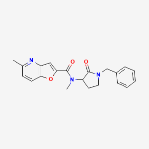 molecular formula C21H21N3O3 B6938954 N-(1-benzyl-2-oxopyrrolidin-3-yl)-N,5-dimethylfuro[3,2-b]pyridine-2-carboxamide 