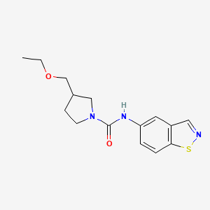 molecular formula C15H19N3O2S B6938964 N-(1,2-benzothiazol-5-yl)-3-(ethoxymethyl)pyrrolidine-1-carboxamide 