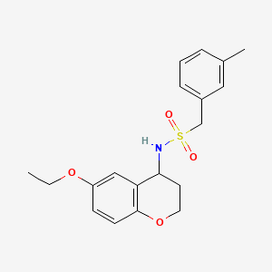 molecular formula C19H23NO4S B6939008 N-(6-ethoxy-3,4-dihydro-2H-chromen-4-yl)-1-(3-methylphenyl)methanesulfonamide 