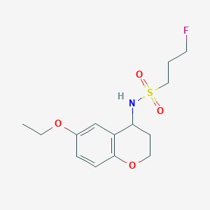 molecular formula C14H20FNO4S B6939023 N-(6-ethoxy-3,4-dihydro-2H-chromen-4-yl)-3-fluoropropane-1-sulfonamide 