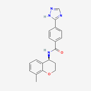 molecular formula C19H18N4O2 B6939078 N-[(4S)-8-methyl-3,4-dihydro-2H-chromen-4-yl]-4-(1H-1,2,4-triazol-5-yl)benzamide 