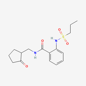molecular formula C16H22N2O4S B6939099 N-[(2-oxocyclopentyl)methyl]-2-(propylsulfonylamino)benzamide 