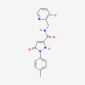 molecular formula C17H15FN4O2 B6939168 N-[(3-fluoropyridin-2-yl)methyl]-2-(4-methylphenyl)-3-oxo-1H-pyrazole-5-carboxamide 