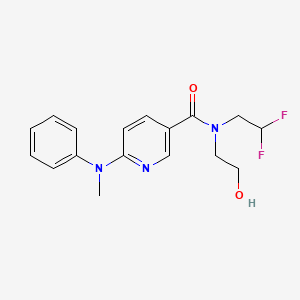 molecular formula C17H19F2N3O2 B6939298 N-(2,2-difluoroethyl)-N-(2-hydroxyethyl)-6-(N-methylanilino)pyridine-3-carboxamide 