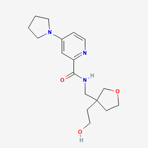molecular formula C17H25N3O3 B6939311 N-[[3-(2-hydroxyethyl)oxolan-3-yl]methyl]-4-pyrrolidin-1-ylpyridine-2-carboxamide 