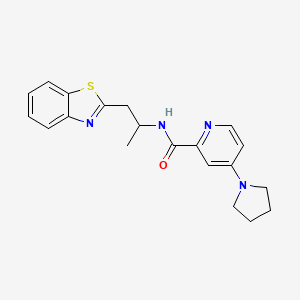 molecular formula C20H22N4OS B6939335 N-[1-(1,3-benzothiazol-2-yl)propan-2-yl]-4-pyrrolidin-1-ylpyridine-2-carboxamide 