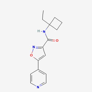 molecular formula C15H17N3O2 B6939339 N-(1-ethylcyclobutyl)-5-pyridin-4-yl-1,2-oxazole-3-carboxamide 