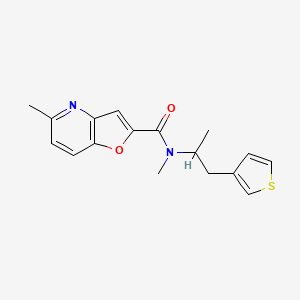 molecular formula C17H18N2O2S B6939351 N,5-dimethyl-N-(1-thiophen-3-ylpropan-2-yl)furo[3,2-b]pyridine-2-carboxamide 