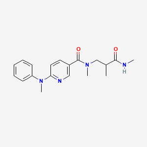 molecular formula C19H24N4O2 B6939356 N-methyl-6-(N-methylanilino)-N-[2-methyl-3-(methylamino)-3-oxopropyl]pyridine-3-carboxamide 