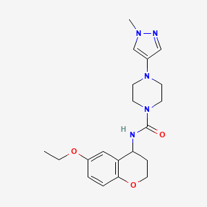 molecular formula C20H27N5O3 B6939376 N-(6-ethoxy-3,4-dihydro-2H-chromen-4-yl)-4-(1-methylpyrazol-4-yl)piperazine-1-carboxamide 