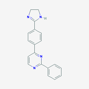 molecular formula C19H16N4 B069394 4-[4-(4,5-Dihydro-1h-imidazol-2-yl)phenyl]-2-phenylpyrimidine CAS No. 160522-98-5