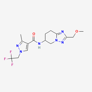 molecular formula C15H19F3N6O2 B6939433 N-[2-(methoxymethyl)-5,6,7,8-tetrahydro-[1,2,4]triazolo[1,5-a]pyridin-6-yl]-3-methyl-1-(2,2,2-trifluoroethyl)pyrazole-4-carboxamide 