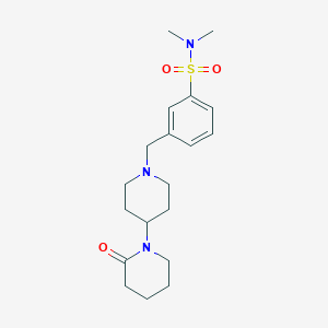molecular formula C19H29N3O3S B6939480 N,N-dimethyl-3-[[4-(2-oxopiperidin-1-yl)piperidin-1-yl]methyl]benzenesulfonamide 