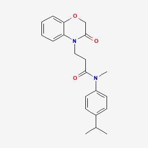 molecular formula C21H24N2O3 B6939569 N-methyl-3-(3-oxo-1,4-benzoxazin-4-yl)-N-(4-propan-2-ylphenyl)propanamide 