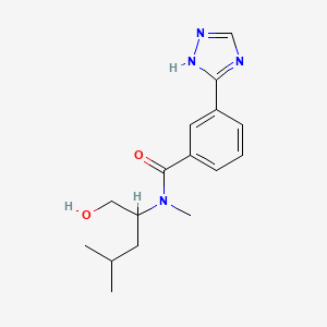 molecular formula C16H22N4O2 B6939698 N-(1-hydroxy-4-methylpentan-2-yl)-N-methyl-3-(1H-1,2,4-triazol-5-yl)benzamide 