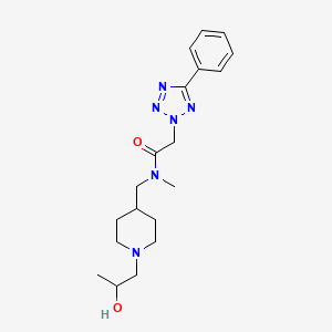 molecular formula C19H28N6O2 B6939781 N-[[1-(2-hydroxypropyl)piperidin-4-yl]methyl]-N-methyl-2-(5-phenyltetrazol-2-yl)acetamide 