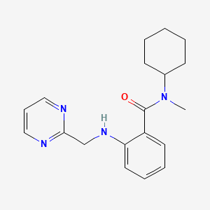 molecular formula C19H24N4O B6939820 N-cyclohexyl-N-methyl-2-(pyrimidin-2-ylmethylamino)benzamide 
