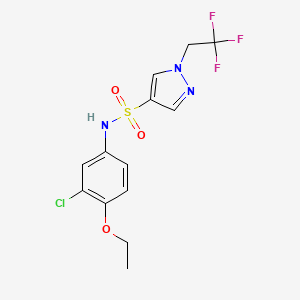 molecular formula C13H13ClF3N3O3S B6939827 N-(3-chloro-4-ethoxyphenyl)-1-(2,2,2-trifluoroethyl)pyrazole-4-sulfonamide 
