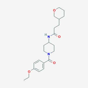 molecular formula C22H32N2O4 B6939835 N-[1-(4-ethoxybenzoyl)piperidin-4-yl]-3-(oxan-3-yl)propanamide 