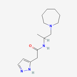 molecular formula C14H24N4O B6939978 N-[1-(azepan-1-yl)propan-2-yl]-2-(1H-pyrazol-5-yl)acetamide 
