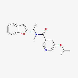 molecular formula C20H22N2O3 B6940111 N-[1-(1-benzofuran-2-yl)ethyl]-N-methyl-5-propan-2-yloxypyridine-3-carboxamide 