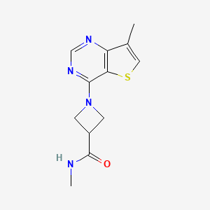 molecular formula C12H14N4OS B6940118 N-methyl-1-(7-methylthieno[3,2-d]pyrimidin-4-yl)azetidine-3-carboxamide 