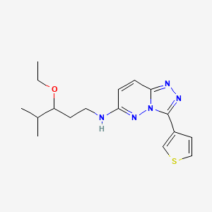 molecular formula C17H23N5OS B6940124 N-(3-ethoxy-4-methylpentyl)-3-thiophen-3-yl-[1,2,4]triazolo[4,3-b]pyridazin-6-amine 