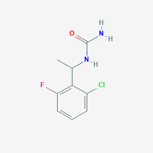 molecular formula C9H10ClFN2O B6940146 1-(2-Chloro-6-fluorophenyl)ethylurea 