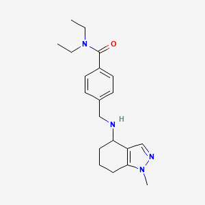 molecular formula C20H28N4O B6940158 N,N-diethyl-4-[[(1-methyl-4,5,6,7-tetrahydroindazol-4-yl)amino]methyl]benzamide 