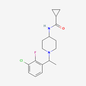 molecular formula C17H22ClFN2O B6940269 N-[1-[1-(3-chloro-2-fluorophenyl)ethyl]piperidin-4-yl]cyclopropanecarboxamide 