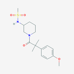 molecular formula C17H26N2O4S B6940340 N-[1-[2-(4-methoxyphenyl)-2-methylpropanoyl]piperidin-3-yl]methanesulfonamide 