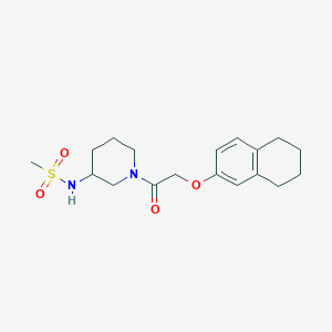 molecular formula C18H26N2O4S B6940346 N-[1-[2-(5,6,7,8-tetrahydronaphthalen-2-yloxy)acetyl]piperidin-3-yl]methanesulfonamide 